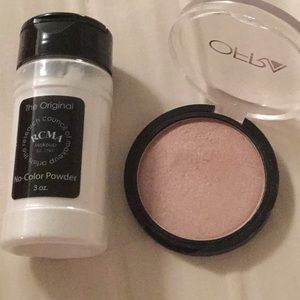 Ofra highlighter and RCMA no color powder